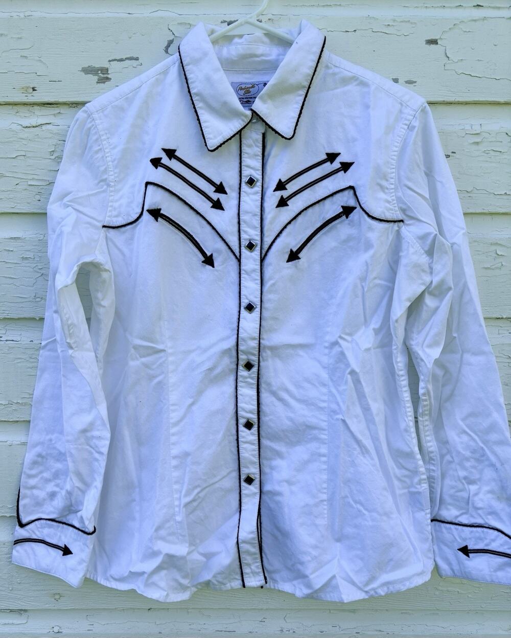 Vintage Panhandle Slim Retro Western Wear Embroidered Western Shirt L White Snap